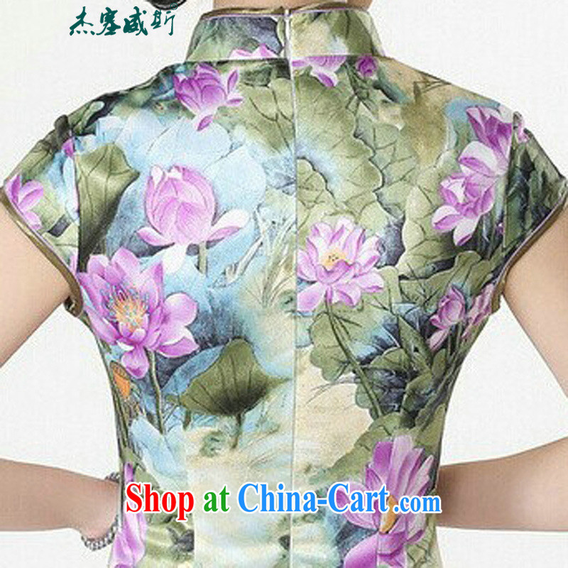 Jessup, new Stylish retro nation, short-sleeved hand stamp duty charge cheongsam Chinese dresses Chinese qipao TD 0200 #purple XXL, Jessup, and shopping on the Internet