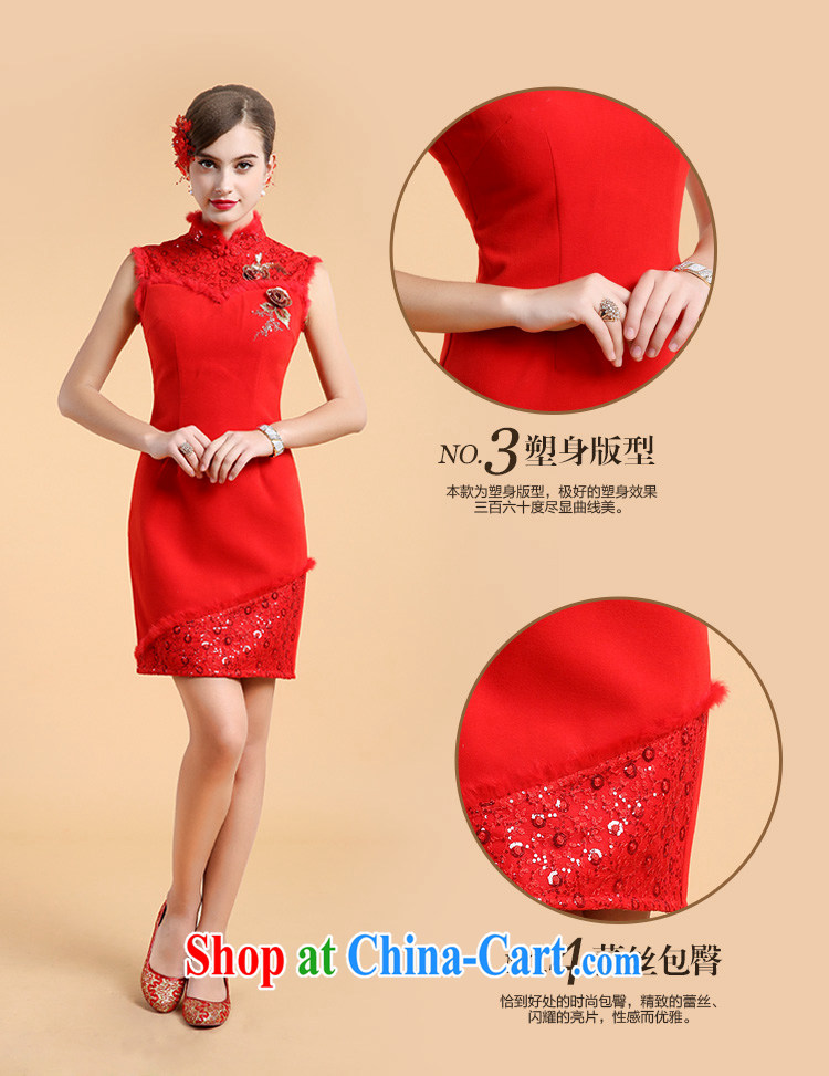 guoisya also contributed 2013, minimalist dresses two piece shawl long-sleeved winter cashmere wedding dress short red XL pictures, price, brand platters! Elections are good character, the national distribution, so why buy now enjoy more preferential! Health