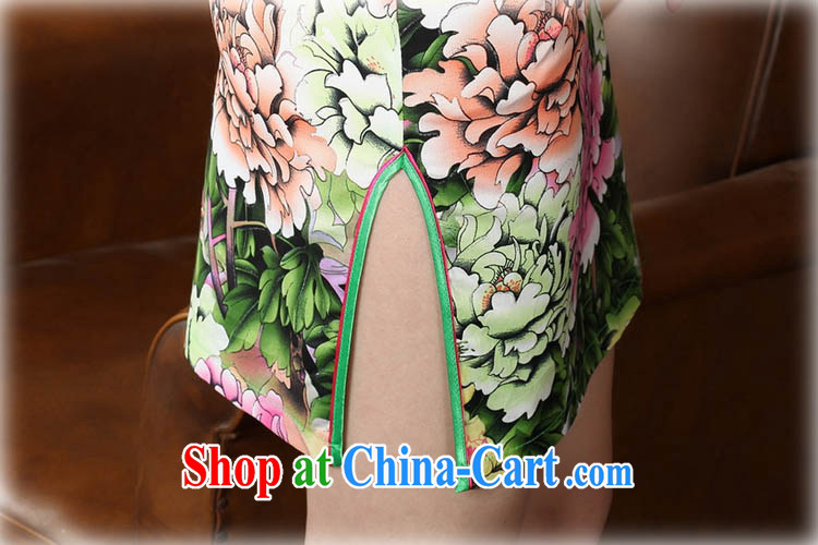 Capital city sprawl 2015 summer new retro short-sleeved improved stylish cotton stamp robe dress Chinese Dress ethnic wind short cheongsam dress D 0221 noble Peony figure 175/2 XL pictures, price, brand platters! Elections are good character, the national distribution, so why buy now enjoy more preferential! Health