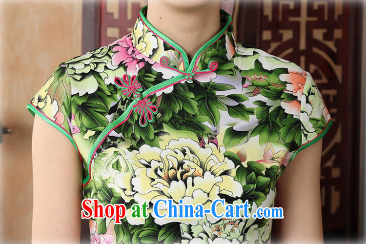 Capital city sprawl 2015 summer new retro short-sleeved improved stylish cotton stamp robe dress Chinese Dress ethnic wind short cheongsam dress D 0221 noble Peony figure 175/2 XL pictures, price, brand platters! Elections are good character, the national distribution, so why buy now enjoy more preferential! Health