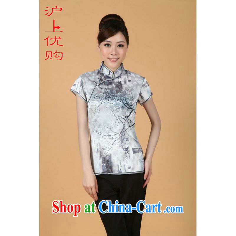 Shanghai, optimize purchase female Tang Women's clothes summer clothes, for a tight solid color hand-painted Chinese Han-female improved white 2XL