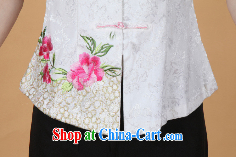 Shanghai, optimize purchase female Tang Women's clothes summer T-shirt, collar embroidered Chinese Han-female improved white 3XL pictures, price, brand platters! Elections are good character, the national distribution, so why buy now enjoy more preferential! Health