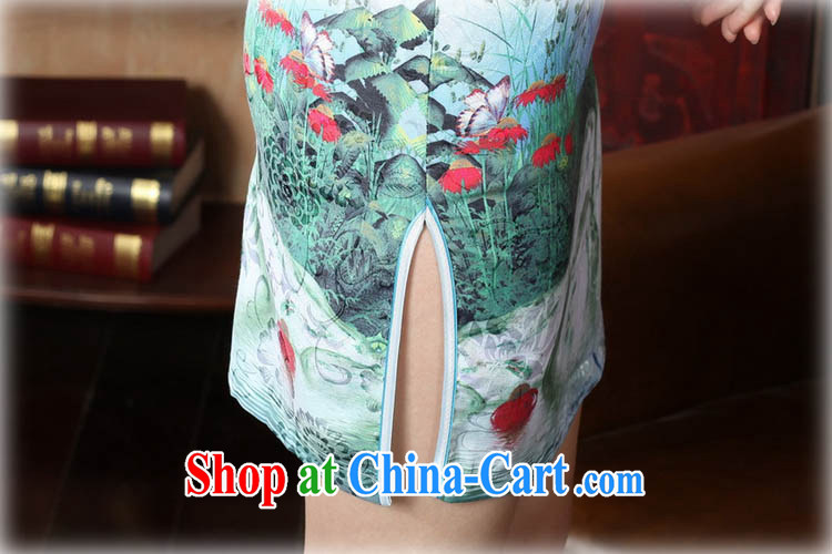 Ko Yo vines into colorful 2015 summer new retro short-sleeved improved stylish jacquard cotton-tie cheongsam dress Chinese Dress ethnic wind short cheongsam dress D 0222 light blue 175/2 XL pictures, price, brand platters! Elections are good character, the national distribution, so why buy now enjoy more preferential! Health