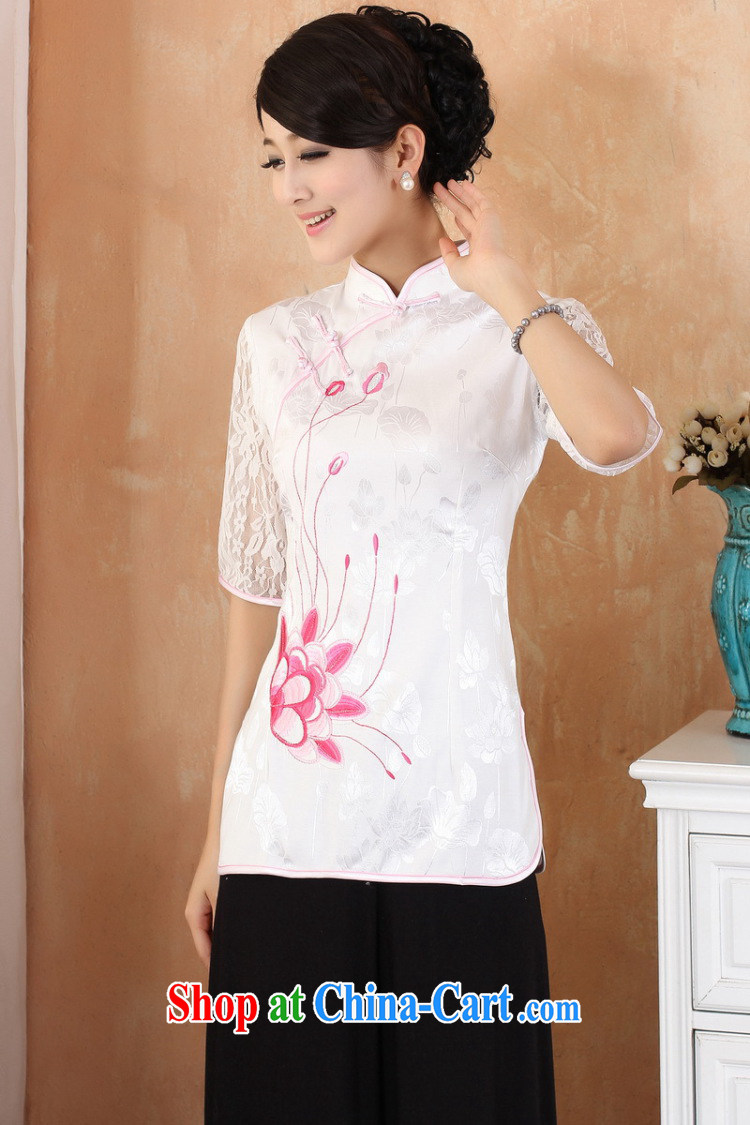 Shanghai, optimize purchase female Tang Women's clothes summer T-shirt, for a tight embroidered Chinese Han-female Enhancement - 1 white 3XL pictures, price, brand platters! Elections are good character, the national distribution, so why buy now enjoy more preferential! Health