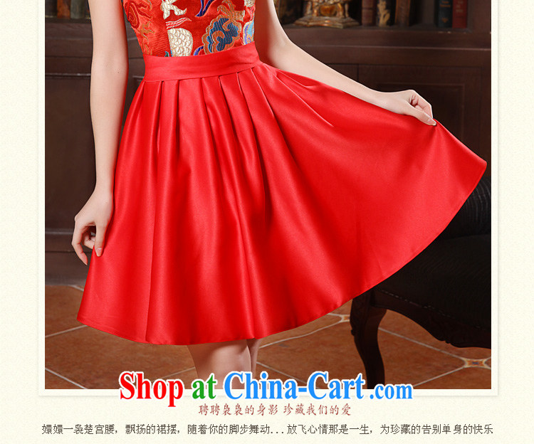 Tslyzm 2015 spring and summer dresses new short-sleeved gown fashion cheongsam red bridal toast clothing wedding dress cheongsam dress New Red XXL pictures, price, brand platters! Elections are good character, the national distribution, so why buy now enjoy more preferential! Health