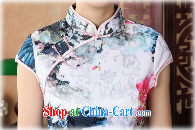 Ko Yo vines into exciting and 2015 retro short-sleeved improved stylish poster pure cotton cheongsam dress Chinese Dress ethnic wind short cheongsam dress D 0224 Map Color 175/2 XL pictures, price, brand platters! Elections are good character, the national distribution, so why buy now enjoy more preferential! Health