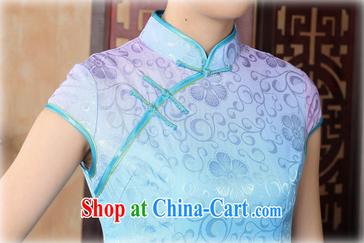 Capital city sprawl 2015 retro short-sleeve improved stylish jacquard cotton cheongsam dress Chinese Dress ethnic wind short cheongsam dress D 0225 pale pink 175/2 XL pictures, price, brand platters! Elections are good character, the national distribution, so why buy now enjoy more preferential! Health