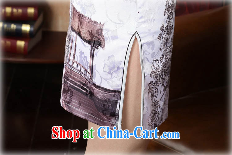 Capital city sprawl 2015 retro short-sleeved improved stylish jacquard cotton cheongsam dress Chinese Dress ethnic wind short cheongsam dress D 0226 landscape 175/2 XL pictures, price, brand platters! Elections are good character, the national distribution, so why buy now enjoy more preferential! Health