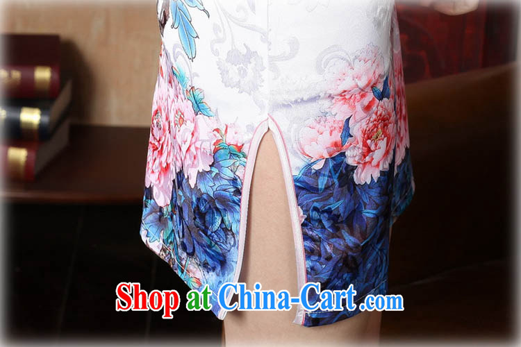 Capital city sprawl 2015 new retro short-sleeved improved stylish jacquard cotton cheongsam dress Chinese Dress ethnic wind short cheongsam dress D 0228 red flower 155/S pictures, price, brand platters! Elections are good character, the national distribution, so why buy now enjoy more preferential! Health