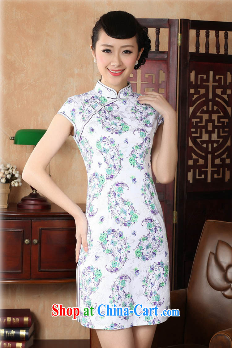 Ko Yo vines into colorful 2015 retro short-sleeved improved stylish jacquard cotton cheongsam dress Chinese Dress ethnic wind short cheongsam dress D 0229 light green stamp 175/2 XL pictures, price, brand platters! Elections are good character, the national distribution, so why buy now enjoy more preferential! Health