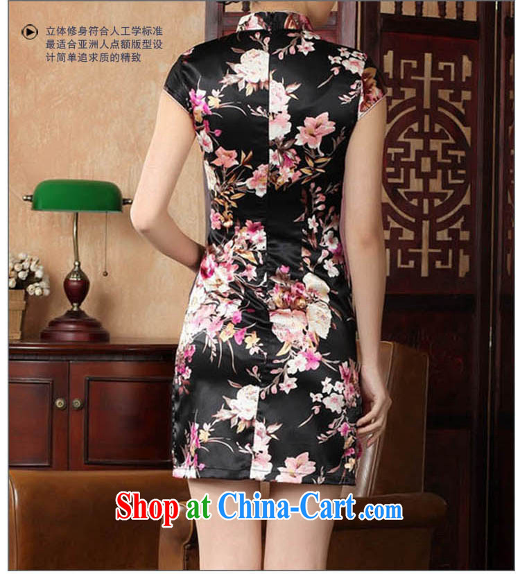 Summer 2015 new stylish high-end stamp damask is a tight, short-sleeved video thin improved retro elegant cheongsam dress with short J 5134 black 155/S pictures, price, brand platters! Elections are good character, the national distribution, so why buy now enjoy more preferential! Health