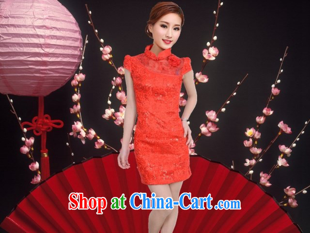 Elections to the payment -- red bridal dresses wedding toast clothing retro embroidery take short improved cheongsam-Noble 6613 red XL pictures, price, brand platters! Elections are good character, the national distribution, so why buy now enjoy more preferential! Health