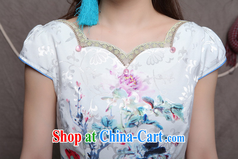 Clearly, Venmer China wind National wind improved stylish commuter cultivating graphics thin dresses 9904 white XXL pictures, price, brand platters! Elections are good character, the national distribution, so why buy now enjoy more preferential! Health