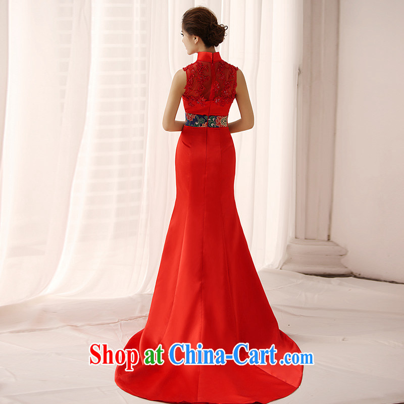 Garden 2015 New Long crowsfoot bridal dresses the doors video thin red dress Q 0363 red with a tailored, garden, and shopping on the Internet