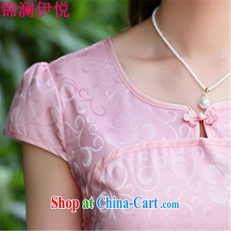 kam world the Hyatt cheongsam Chinese Peony 100, stamp fine art China wind elegance of known mother load cooked female improved cheongsam dress modestly short skirt with green Peony XXL, Kam world, Yue, and shopping on the Internet