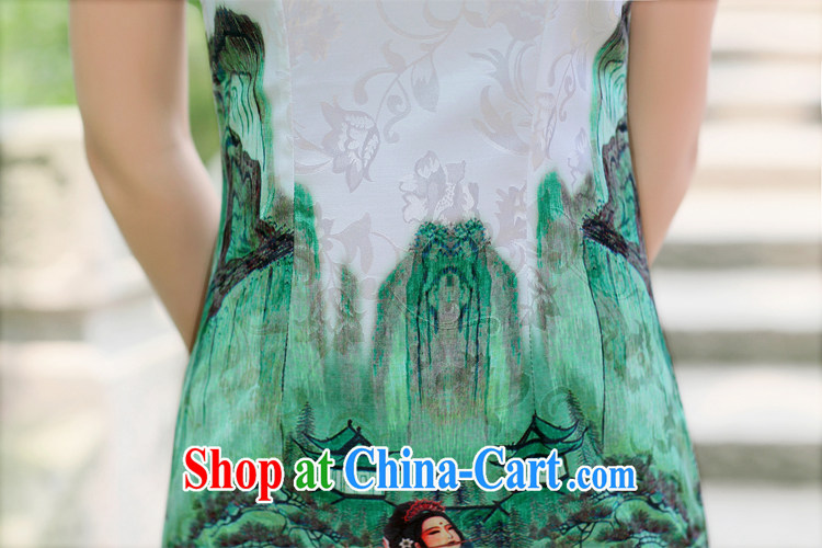 kam world, Yue girls decorated in a style Mrs women elegant knowledge of cultivating graphics thin retro China wind short cheongsam dress improved dress skirt mother load the code Green Beauty Figure XXL pictures, price, brand platters! Elections are good character, the national distribution, so why buy now enjoy more preferential! Health