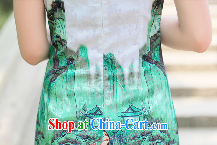 kam world, Yue girls decorated in a style Mrs women elegant knowledge of cultivating graphics thin retro China wind short cheongsam dress improved dress skirt mother load the code Green Beauty Figure XXL pictures, price, brand platters! Elections are good character, the national distribution, so why buy now enjoy more preferential! Health
