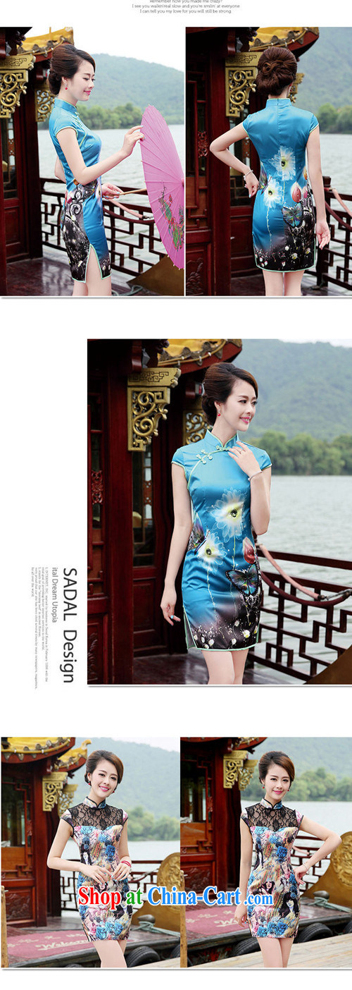 kam world the Hyatt retro beauty graphics thin Chinese culture Quality of aristocratic ladies butterfly flowers gradient stamp duty improved cheongsam dress dresses wedding toast wedding service bridal gray butterfly XL pictures, price, brand platters! Elections are good character, the national distribution, so why buy now enjoy more preferential! Health