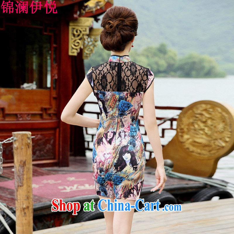 kam world the Hyatt retro beauty graphics thin Chinese culture Quality of aristocratic ladies butterfly flowers gradient stamp duty improved cheongsam dress dresses wedding toast wedding service bridal gray butterfly XL, Kam world, Hyatt, shopping on the