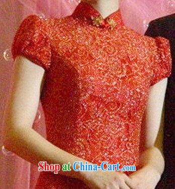 2015 New Gold weaving lace bubble cuff with red outfit low-power's embroidery bridal cheongsam dress Q 097 red tailored pictures, price, brand platters! Elections are good character, the national distribution, so why buy now enjoy more preferential! Health