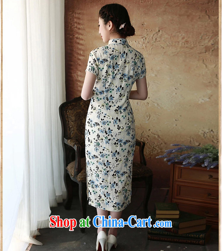 The proverbial hero once and for all -- blue Joseph 2015 spring and summer new dresses, improved cotton MA, long cheongsam dress clothes long 110 blue 2 XL pictures, price, brand platters! Elections are good character, the national distribution, so why buy now enjoy more preferential! Health
