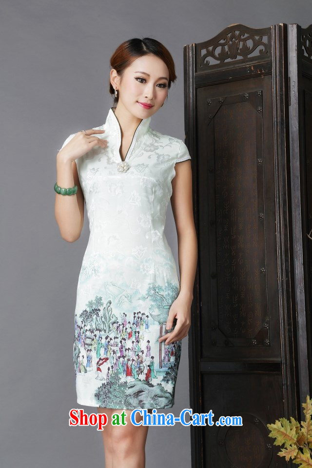 National wind New Tang with stylish and improved Daily Beauty sexy cheongsam dress light green XL pictures, price, brand platters! Elections are good character, the national distribution, so why buy now enjoy more preferential! Health