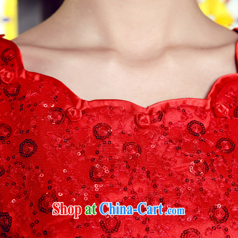 Dream of the day 2015 minimalist red short cheongsam dress elegant beauty marriages improved cheongsam Q 5523 red XXXL 2.4 feet around his waist, and dream of the day, shopping on the Internet