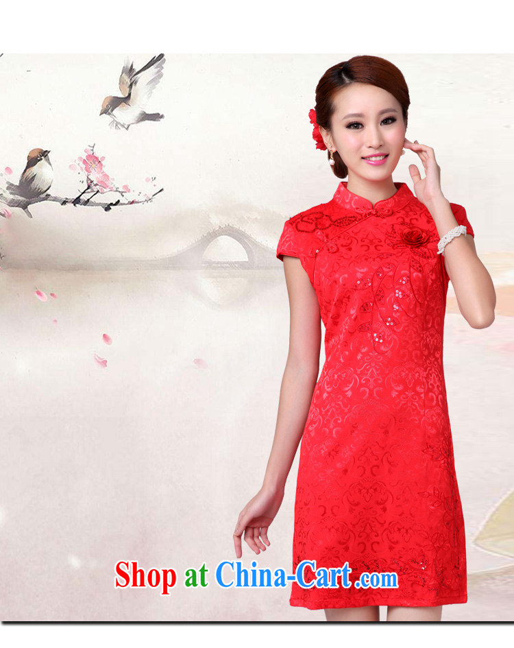 wedding dresses bows new, summer red wedding dress high collar dress cheongsam red XL pictures, price, brand platters! Elections are good character, the national distribution, so why buy now enjoy more preferential! Health