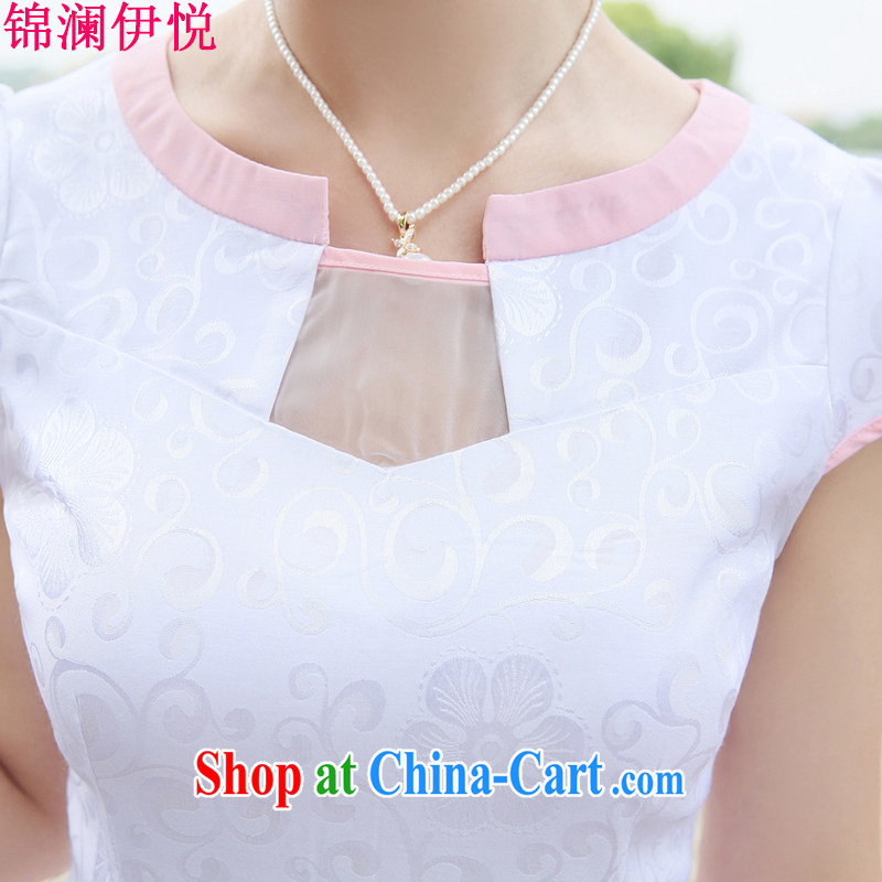 Three-dimensional trim lace collar beauty graphics thin lady fit white Peony stamp short skirts show clothes wedding dress dresses T-shirt dresses the Peony XXL, Kam world, Yue, and shopping on the Internet