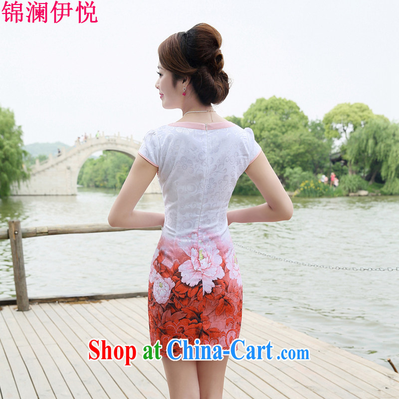 kam world the Hyatt stunning Peony stamp China wind retro beauty graphics thin style dresses skirts dresses improved daily wedding dress light cooked female Green Peony XXL, Kam world, Yue, and shopping on the Internet