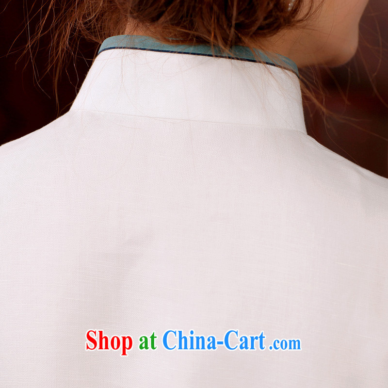 Butterfly Lovers 2015 spring new women with improved cheongsam shirt cotton Ma China wind, Tang with T-shirt 45,056 m White XL, Butterfly Lovers, shopping on the Internet