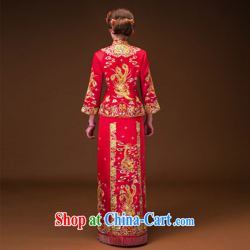 The bride's 2015 new show reel service use phoenix cheongsam marriage toast serving 115 red L, the bride, and, shopping on the Internet