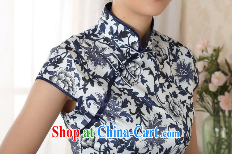 Taking Ms. Jing Tang Women's clothes summer T-shirt, collar blue and white porcelain Chinese Han-female improved Tang replace short-sleeved A 0061 white Orchid 2 XL (recommendations 135 - 145 jack) pictures, price, brand platters! Elections are good character, the national distribution, so why buy now enjoy more preferential! Health