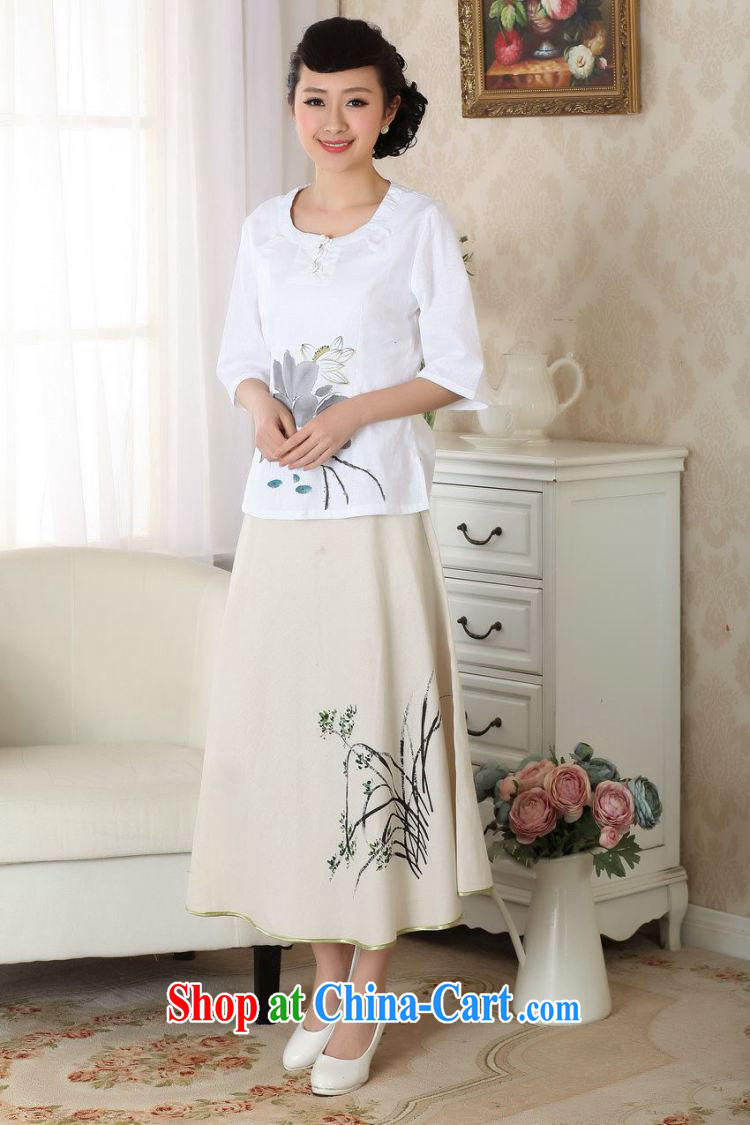 Again, Ms. Jing Tang Women's clothes summer T-shirt cotton the hand-painted Chinese Han-female improved national wind A cuff 0058 white 2XL (150 - 160 ) jack pictures, price, brand platters! Elections are good character, the national distribution, so why buy now enjoy more preferential! Health