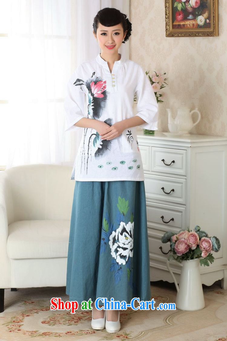 Allow Ms. Jing Tang Women's clothes summer T-shirt, cotton for the hand-painted Chinese Han-female improved Tang in A cuff 0057 white 3XL (recommendations 160 - 165 jack) pictures, price, brand platters! Elections are good character, the national distribution, so why buy now enjoy more preferential! Health