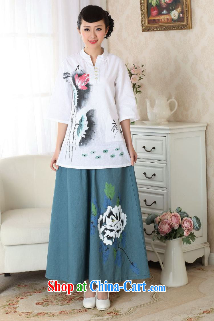 Allow Ms. Jing Tang Women's clothes summer T-shirt, cotton for the hand-painted Chinese Han-female improved Tang in A cuff 0057 white 3XL (recommendations 160 - 165 jack) pictures, price, brand platters! Elections are good character, the national distribution, so why buy now enjoy more preferential! Health