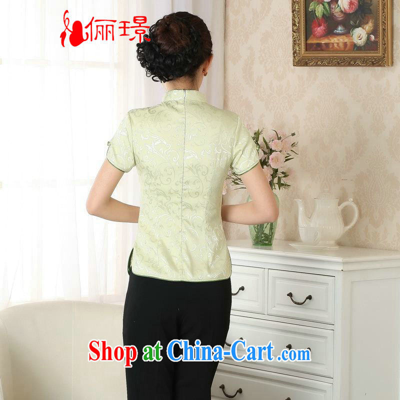 Allow Ms. Jing Tang Women's clothes summer wear T-shirt, for the hard-pressed the charge-back Chinese Han-female improved Tang replace short-sleeved A 0052 - A green L (120 - 130 ) jack, an Jing, shopping on the Internet