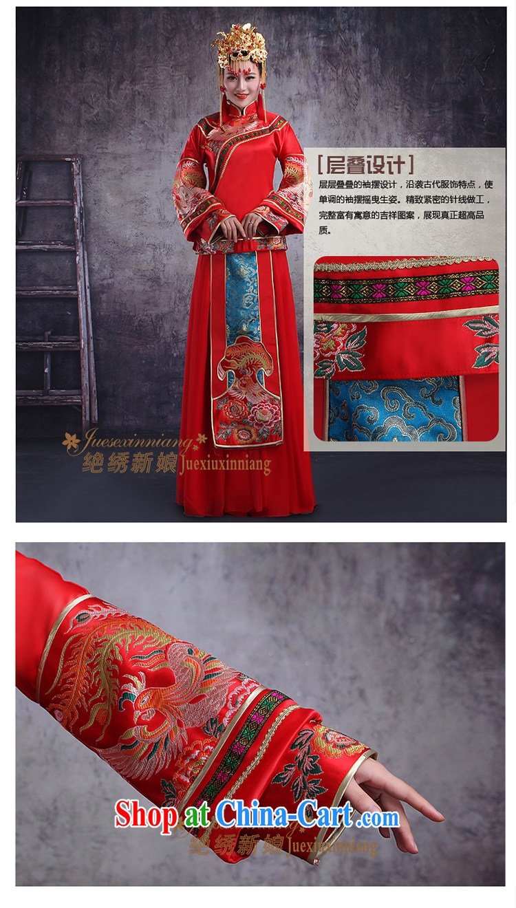 There is embroidery bridal 2015 new Chinese dragon also improved Su wo clothing cheongsam long serving toast married Yi costumes clothing cheongsam dress red XL Suzhou shipping pictures, price, brand platters! Elections are good character, the national distribution, so why buy now enjoy more preferential! Health