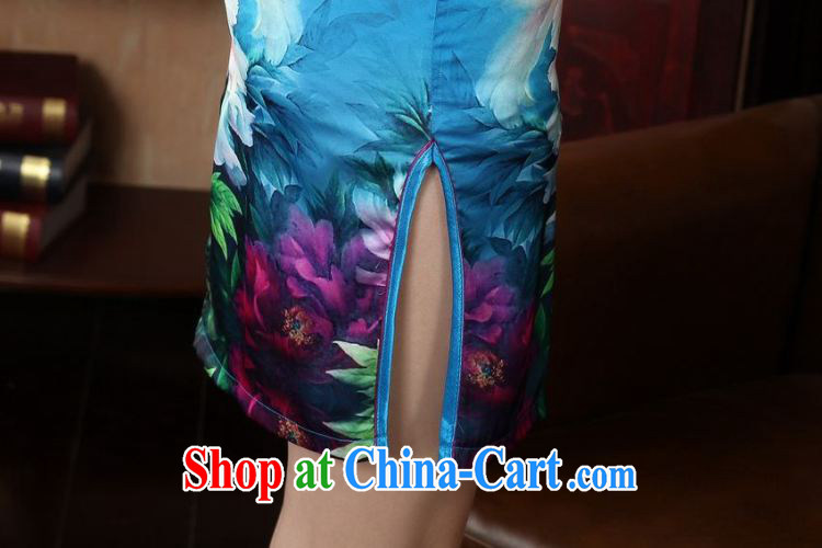 Jing An outfit summer improved retro dresses, for a tight hand-painted Chinese improved cheongsam dress short D 0231 Hu blue 2 XL (120 - 130 ) jack pictures, price, brand platters! Elections are good character, the national distribution, so why buy now enjoy more preferential! Health