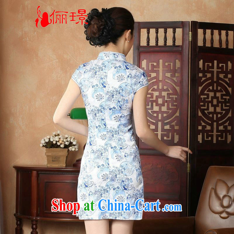 Jing An outfit summer improved retro dresses, for a tight hand-painted Chinese improved cheongsam dress short D 0229 - A White 2XL (120 - 130 ) jack, an Jing, shopping on the Internet
