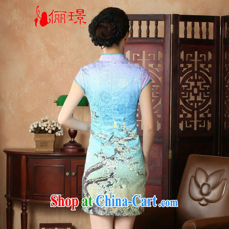 Jing An outfit summer improved retro dresses, for a tight hand-painted Chinese improved cheongsam dress short D 0225 - A Hu, 2 XL (recommendations 120 - 130 jack), an Jing, shopping on the Internet