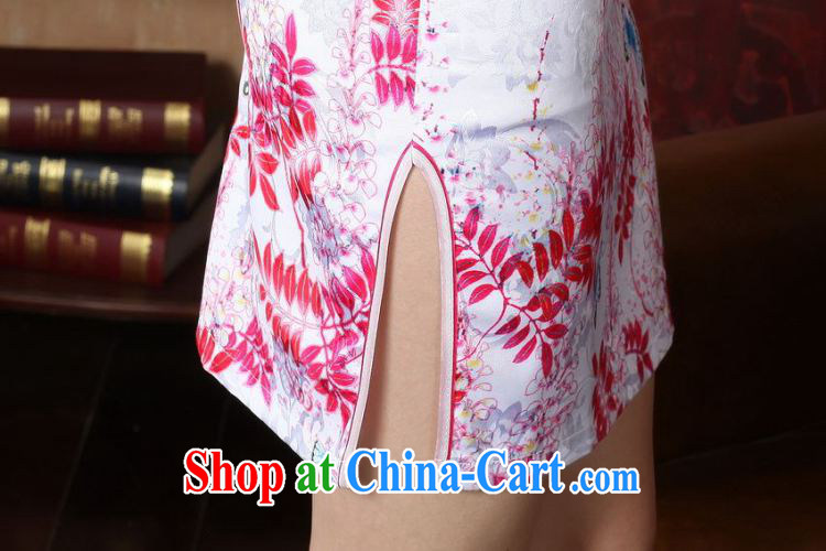 Shanghai, optimize purchase dresses summer improved retro dresses, for a tight cotton stamp Chinese improved cheongsam dress short D 022-A white 2XL recommendations 120 - 130 Jack pictures, price, brand platters! Elections are good character, the national distribution, so why buy now enjoy more preferential! Health