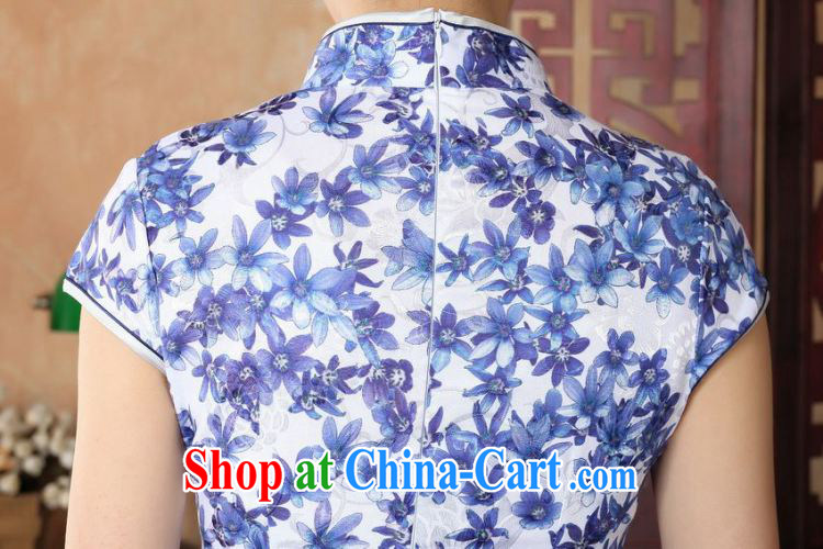 Shanghai, optimize purchase cheongsam dress summer improved retro dresses, for a tight cotton stamp Chinese improved cheongsam dress short, Blue on white 2 XL recommendations 120 - 130 Jack pictures, price, brand platters! Elections are good character, the national distribution, so why buy now enjoy more preferential! Health