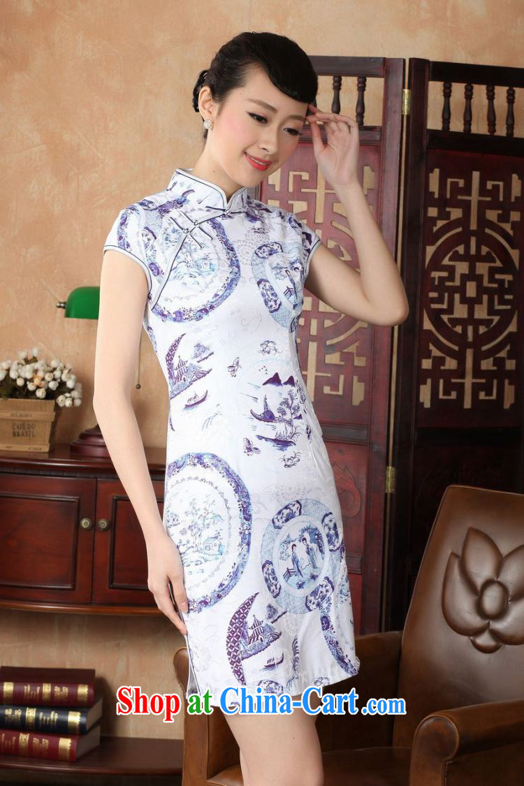 Shanghai, optimize purchase dresses summer improved retro dresses, for a tight cotton stamp Chinese improved cheongsam dress short D 0226 white 2XL recommendations 120 - 130 Jack pictures, price, brand platters! Elections are good character, the national distribution, so why buy now enjoy more preferential! Health