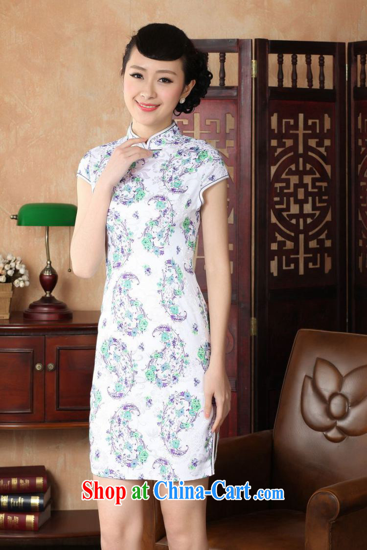 Shanghai, optimize purchase dresses summer improved retro dresses, for a tight cotton stamp Chinese improved cheongsam dress short D 0229 white 2XL recommendations 120 - 130 Jack pictures, price, brand platters! Elections are good character, the national distribution, so why buy now enjoy more preferential! Health