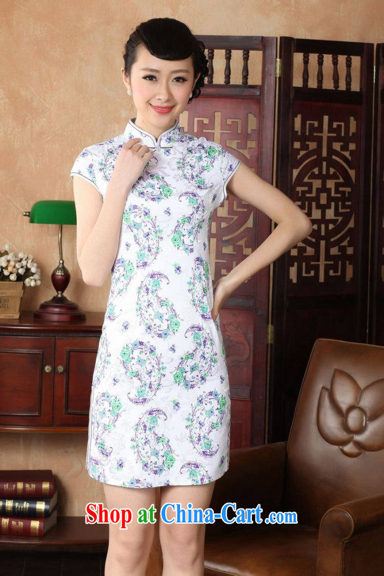 Shanghai, optimize purchase dresses summer improved retro dresses, for a tight cotton stamp Chinese improved cheongsam dress short D 0229 white 2XL recommendations 120 - 130 Jack pictures, price, brand platters! Elections are good character, the national distribution, so why buy now enjoy more preferential! Health