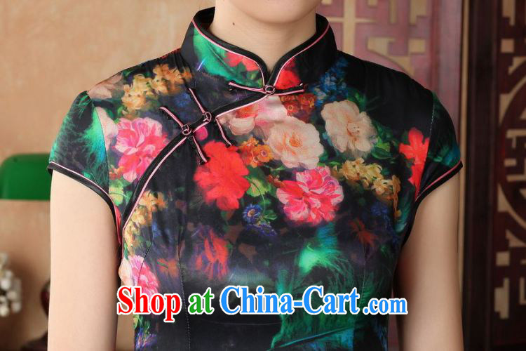 Shanghai, optimize purchase dresses summer improved retro dresses, for a tight silk hand-painted Chinese improved cheongsam dress short D 0231 Lake blue 2 XL pictures, price, brand platters! Elections are good character, the national distribution, so why buy now enjoy more preferential! Health