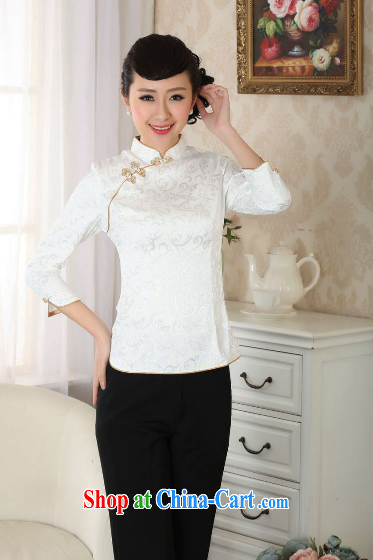 Shanghai, optimize purchase female Tang Women's clothes summer T-shirt, collar ethnic wind Chinese Han-female improved A 0051 white 3XL pictures, price, brand platters! Elections are good character, the national distribution, so why buy now enjoy more preferential! Health
