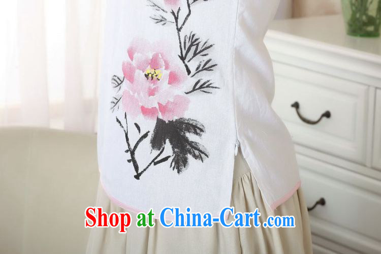 Shanghai, optimize purchase female Tang Women's clothes summer T-shirt, for a tight hand-painted cotton the Chinese Han-female improved A 0056 white 2XL pictures, price, brand platters! Elections are good character, the national distribution, so why buy now enjoy more preferential! Health