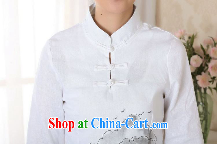 Shanghai, optimize purchase female Tang Women's clothes summer shirt cotton Ma hand-painted ethnic wind Chinese Han-female improved A 0060 white 2XL pictures, price, brand platters! Elections are good character, the national distribution, so why buy now enjoy more preferential! Health